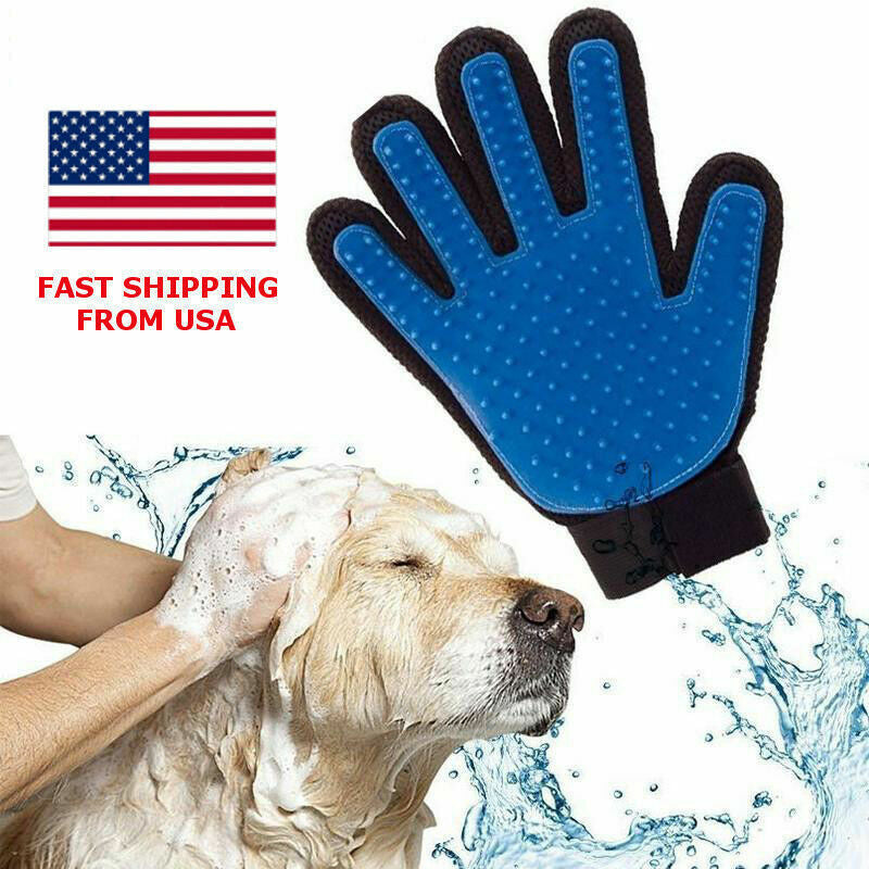Deshedding Pet Dog Cat Grooming Glove Hair Fur Removal Brush Massage Tool